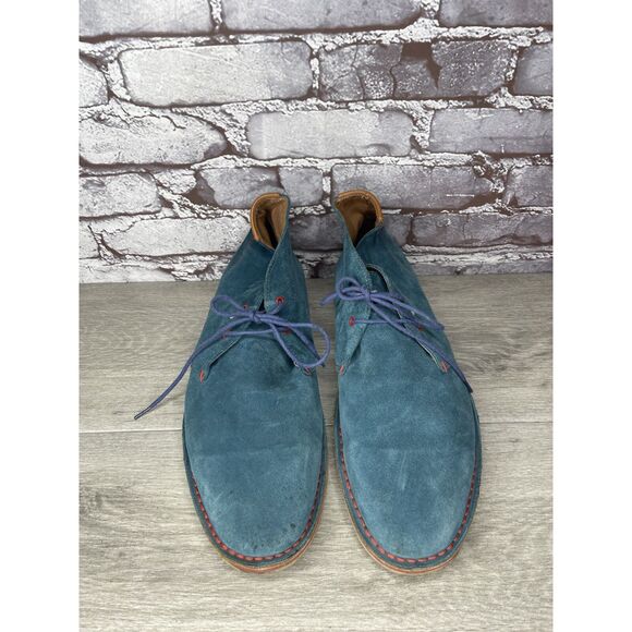 Ted Baker London Blue Suede Leather Lace Ankle Chukka Boots Men’s Sz 44EU/11M US - Picture 12 of 16